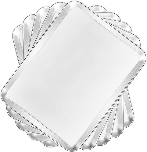 Vista 28 de Juego de 5 bandejas para hornear, de acero inoxidable, tamaño 10 x 8 x 1 pulgada, no tóxicas y saludables, libres de óxido y fáciles de limpiar