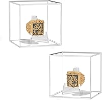 Vista 9 de Caja cuadrada de acrílico transparente para anillos de campeonato con soporte, 2.5 pulgadas, 1 paquete