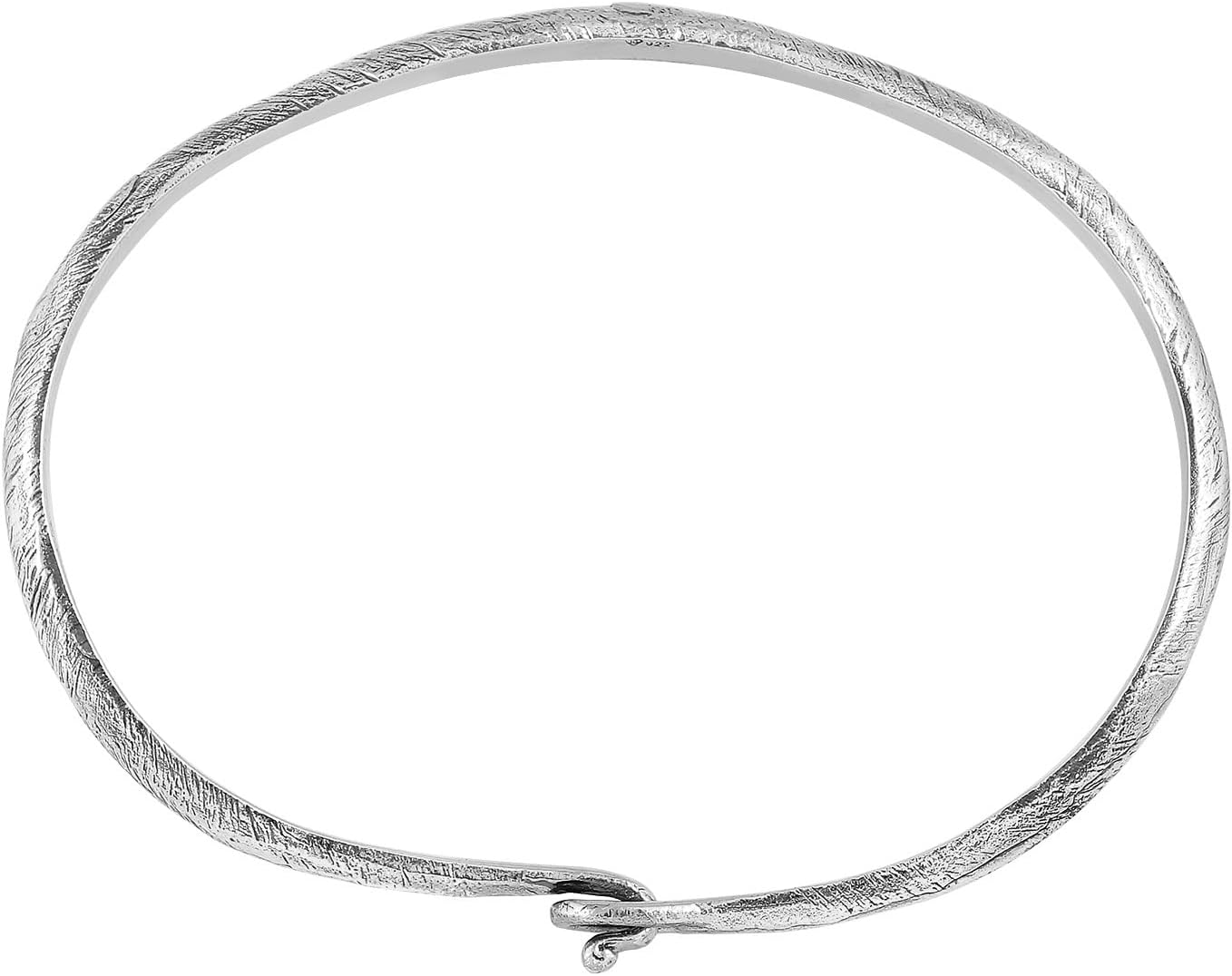 HG HAZE & GLORY - Men's bangle in 925 sterling silver, Men's jewelry, oxidized silver bangle, Cool, Hook Small