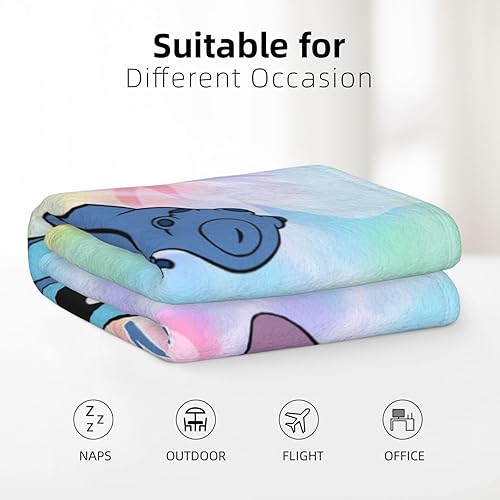 Miniatura 6 de Manta de dibujos animados de 60 x 50 pulgadas que trae una manta de almohada en forma de U para sofá cama, manta de felpa cálida adecuada para todas