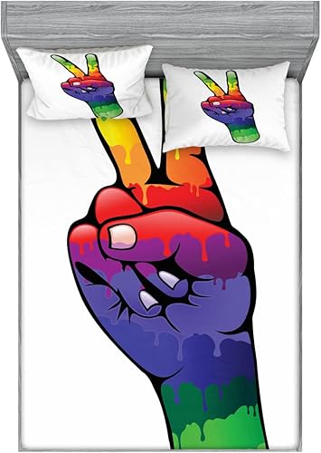 Miniatura 118 de Ambesonne Juego de sábanas bajeras y fundas de almohada, deliciosos tacos con verduras, cocina folclórica, ingredientes de recetas de comida Beige