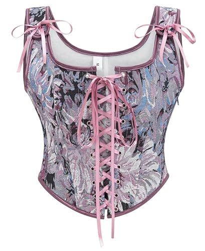 Alivila.Y Fashion Womens Sexy Vintage 1920s Renaissance Lace Trim Corset Bustier