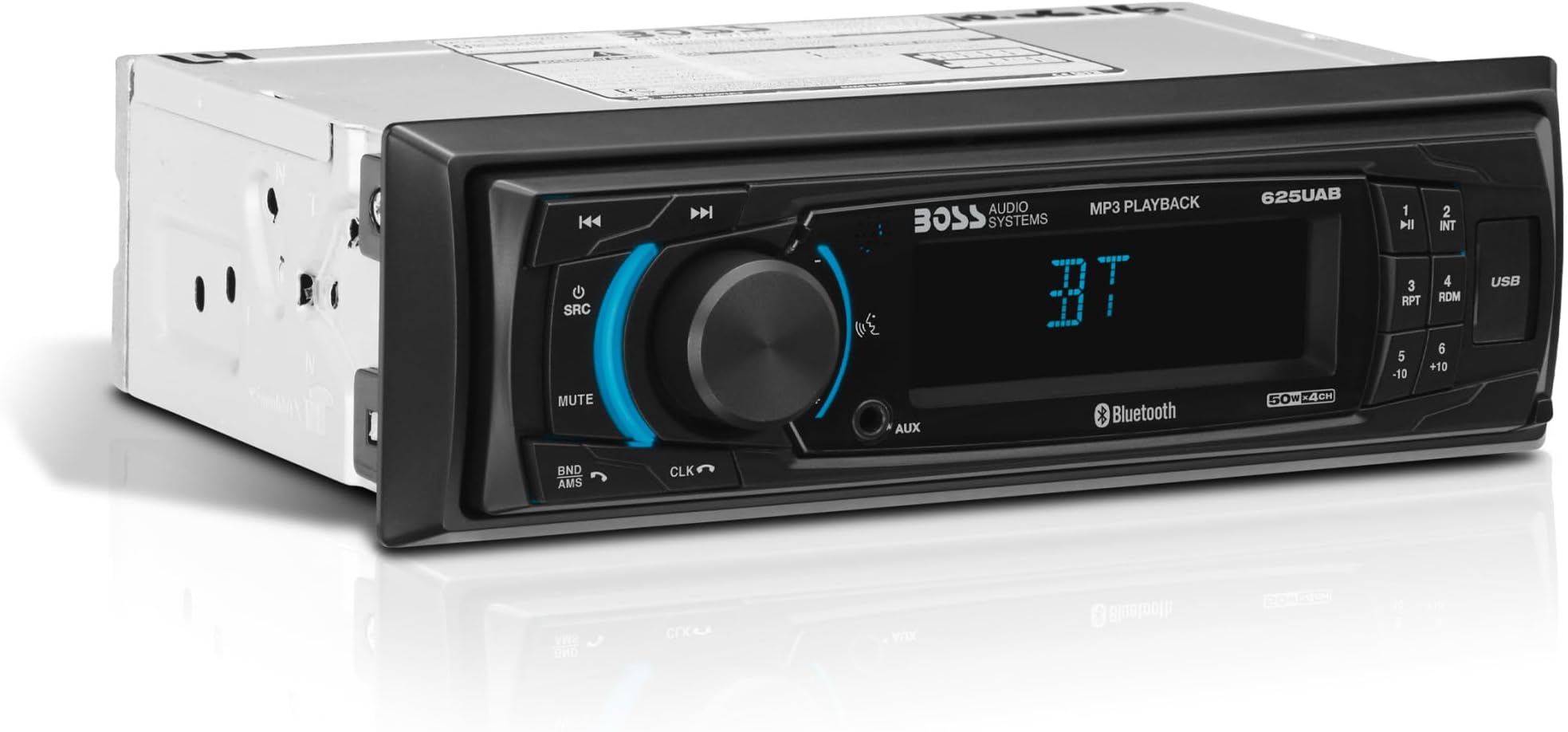 BOSS Audio Systems 625UAB Single DIN Car Stereo with Bluetooth - No CD DVD Player, AM/FM Radio Receiver, Aux Input, USB