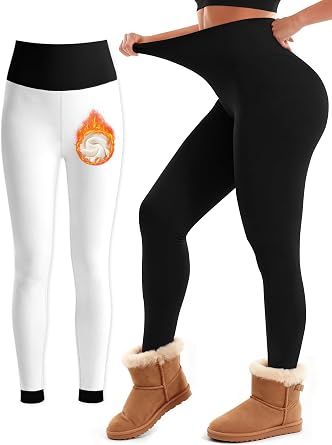 Laite Hebe Fleece Lined Leggings Women - High Waisted Winter Yoga Pants Tummy Control Soft Thermal Warm for Hiking Workout