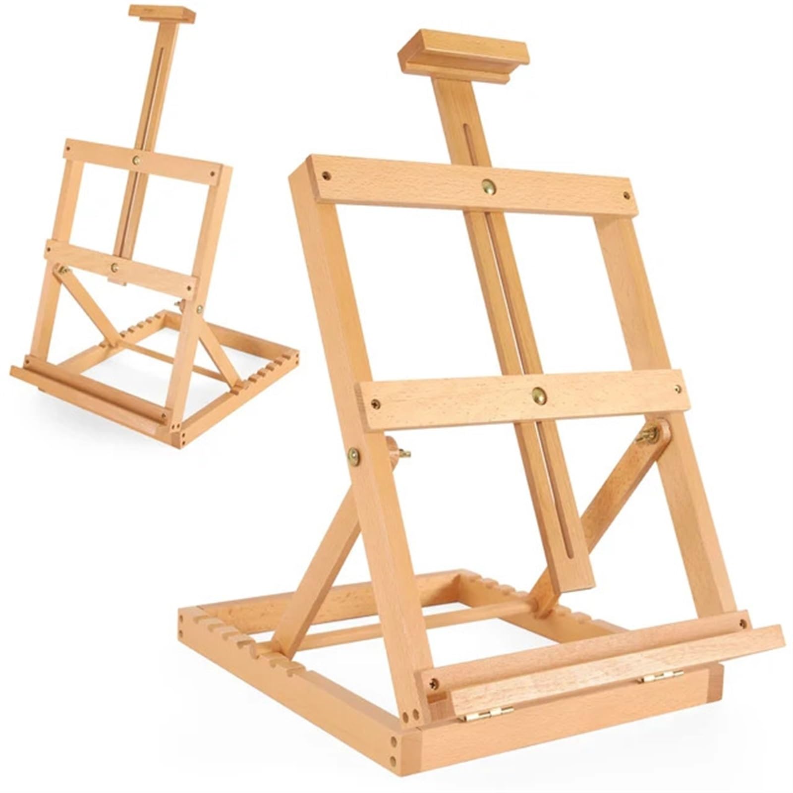 Caballete De Arte Caballete plegable for artista, soporte de madera maciza de haya, portátil, plegable, pintura, caballete de madera, pintura, dibujo, lienzo, cuaderno de bocetos Para Pintar