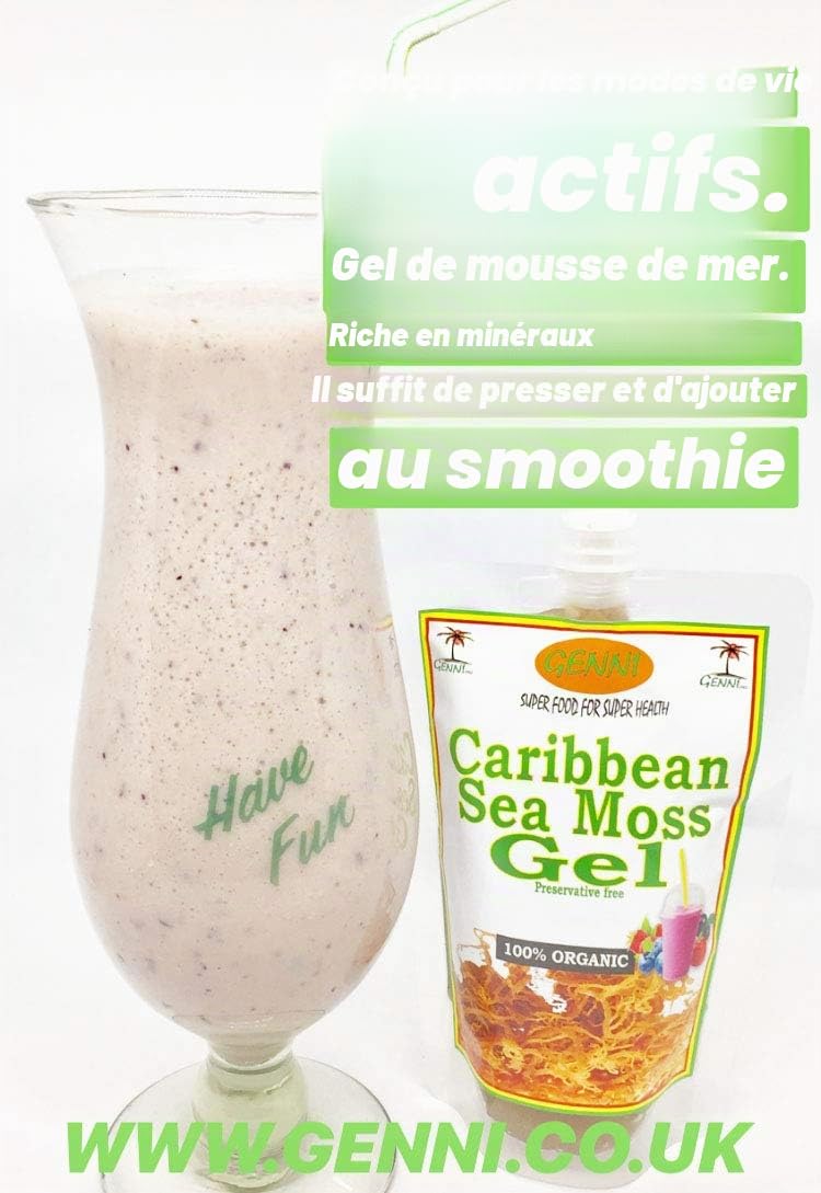 Gel de Mousse de Mer des Caraïbes, 6 Paquets de 250 ml, Lot de 4