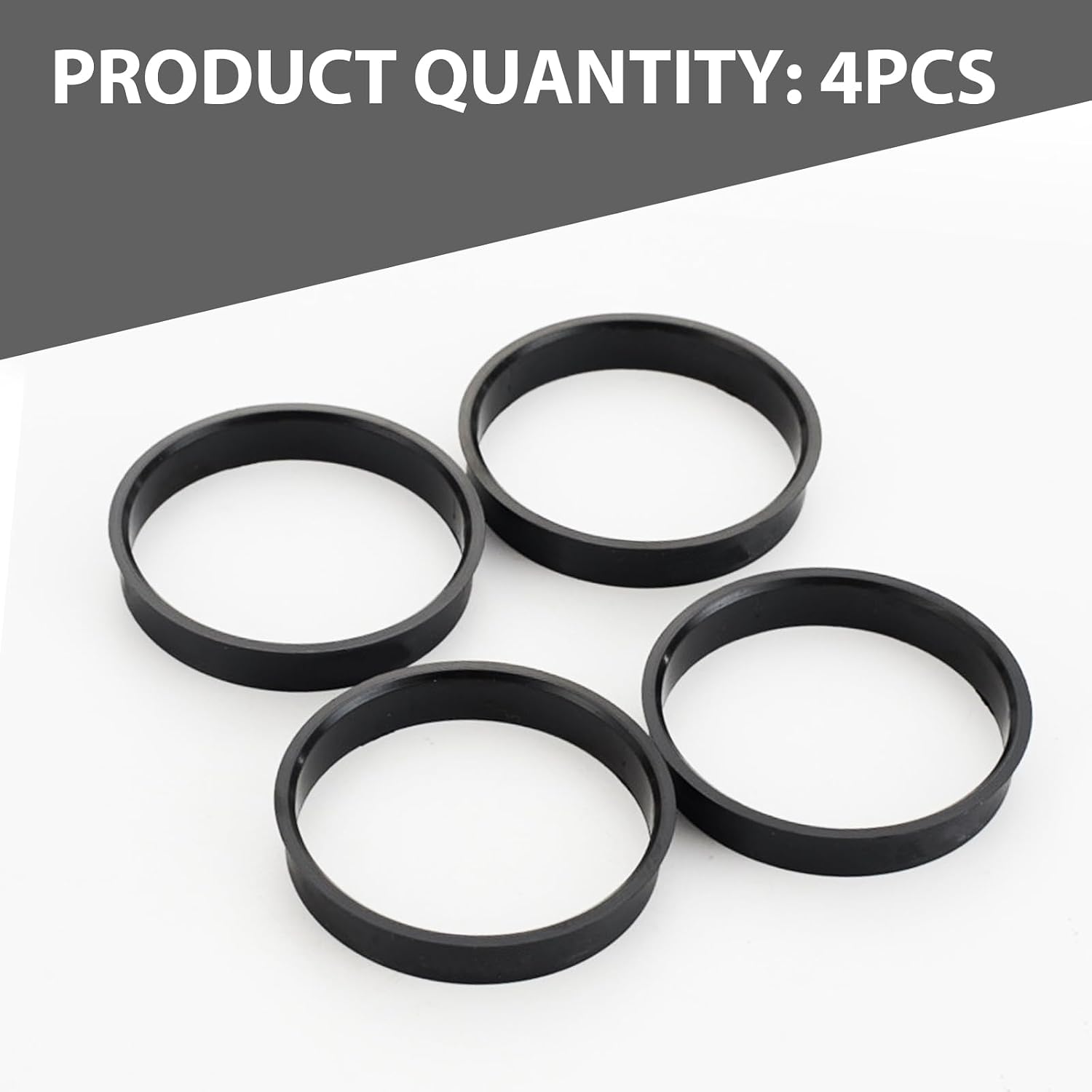 4 Pack Car Hub Center Ring, Shock Absorbing Design, Vehicle Hub Reducing Ring Shaft Collar Adapter Ring, 73.1mm-60.1mm, Universal Waterproof Automotive Seal Ring Accessories (Black)