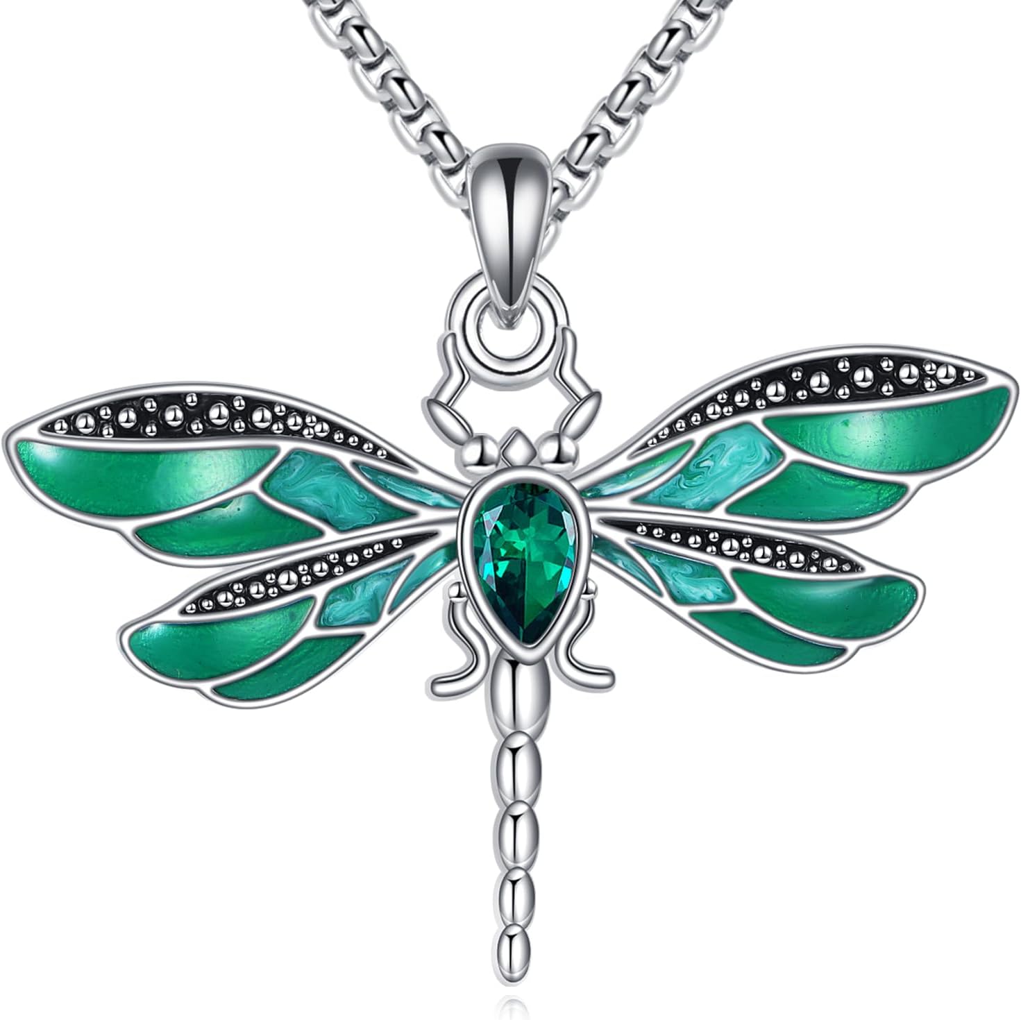 YAFEINI Dragonfly Necklace for Women 925 Sterling Silver Dragonfly Neckalce Spirit Animal Pendant Jewellry Gift for Women