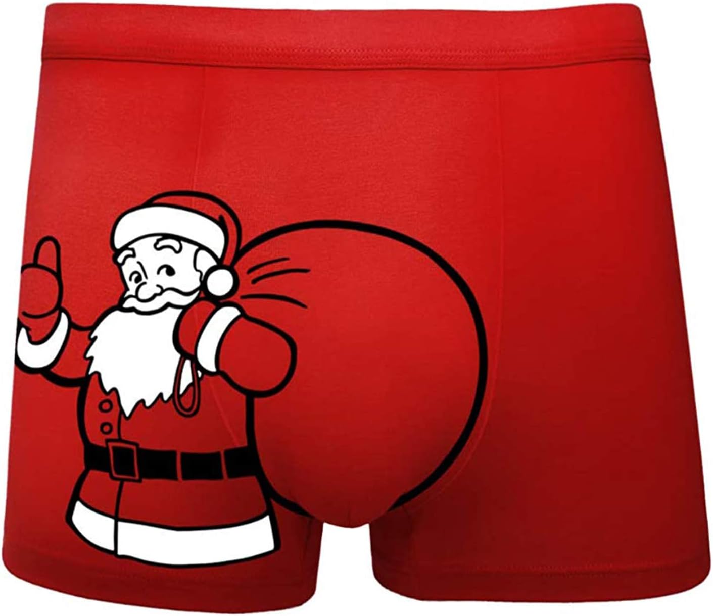 Jasona-247Men's Christmas Briefs, Santa Clause Humorous Boxers Soft Cotton Stretch Underwear No Ride up Boxer for Men, Funny Boxers Christmas Valentine's Birthday Gag Gifts Red, Red, One Size