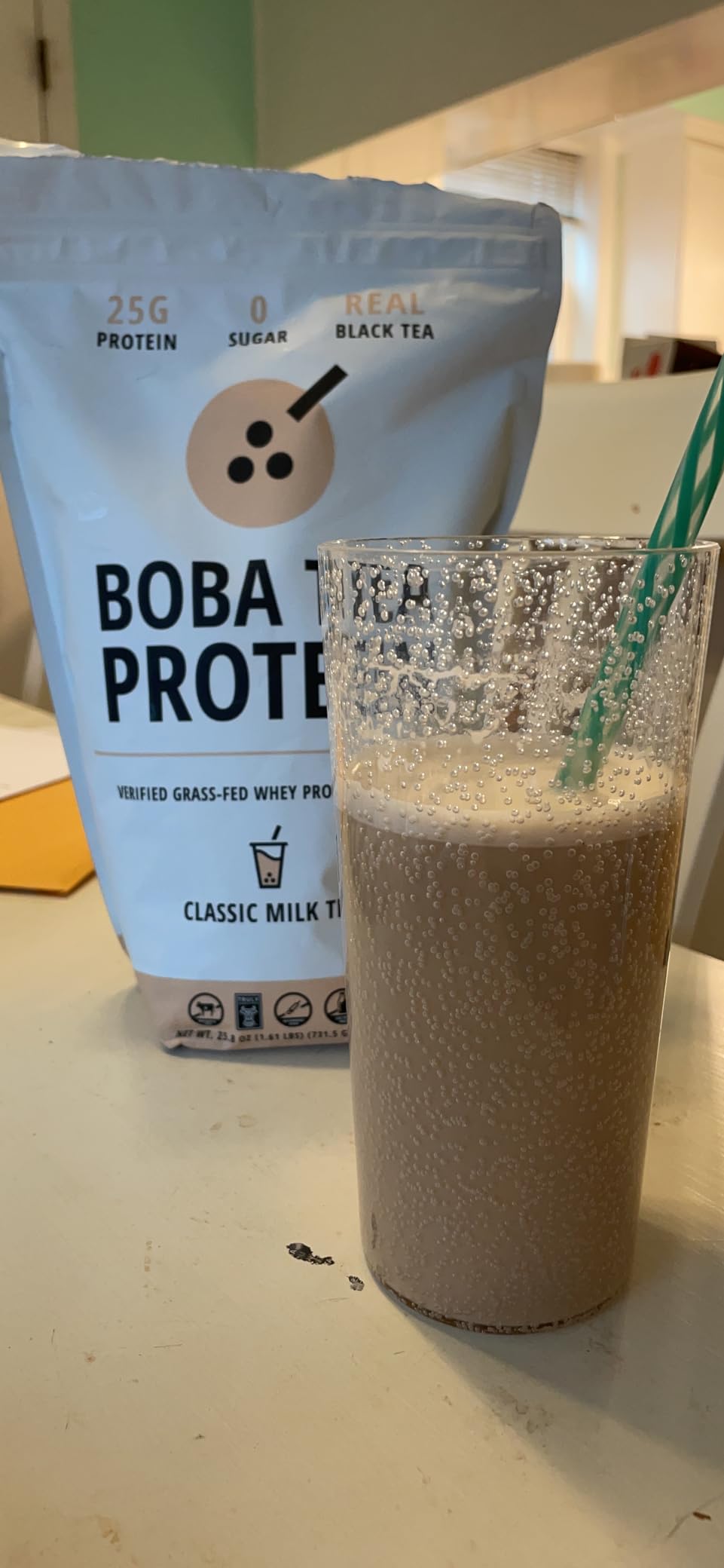 8/mo Finance Boba Tea Protein Classic Milk Tea 25g GrassFed Whey