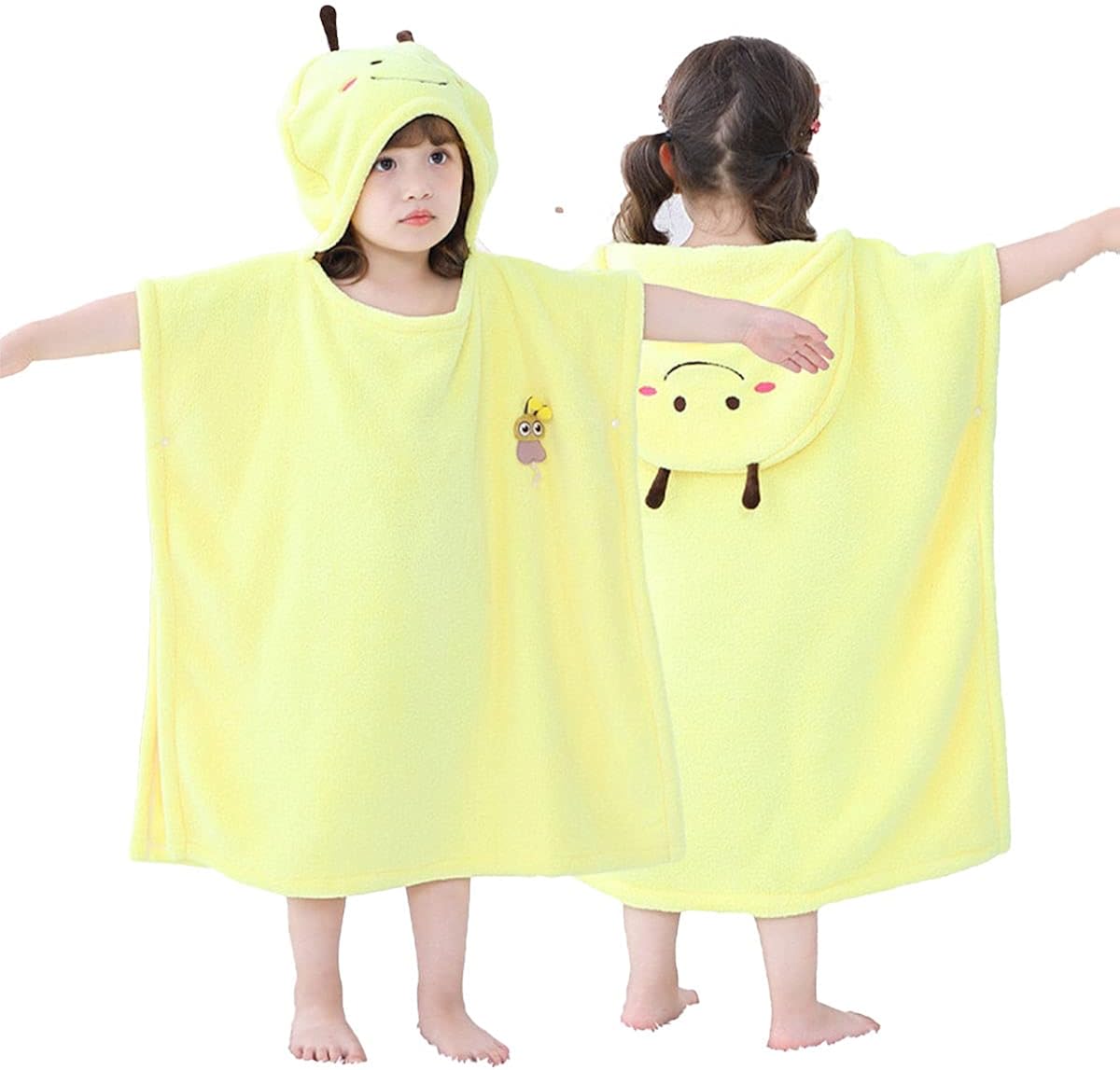 フード付きタオル 子供用 マントバスタオル ビーチタオル バスローブ ポンチョ マント 珊瑚フリース 柔らかい 超吸収性 お風呂 プール こども 防寒 うさぎ あひる はち くま ぞう カエル コアラ クラウン 王冠 着るバスタオル 着る かぶる プール Faz Co Zm