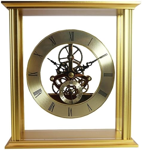 ikasus Reloj de pared con engranajes móviles, reloj de pared industrial grande steampunk de 5.118 in, relojes de pared de metal dorado antiguo con