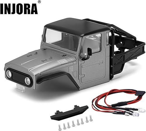 Miniatura 15 de INJORA 3.07 oz IR40 Carrocería de camión con jaula de tubo para 1/18 TRX4M Defender Bronco Upgrade Parte(Azul)