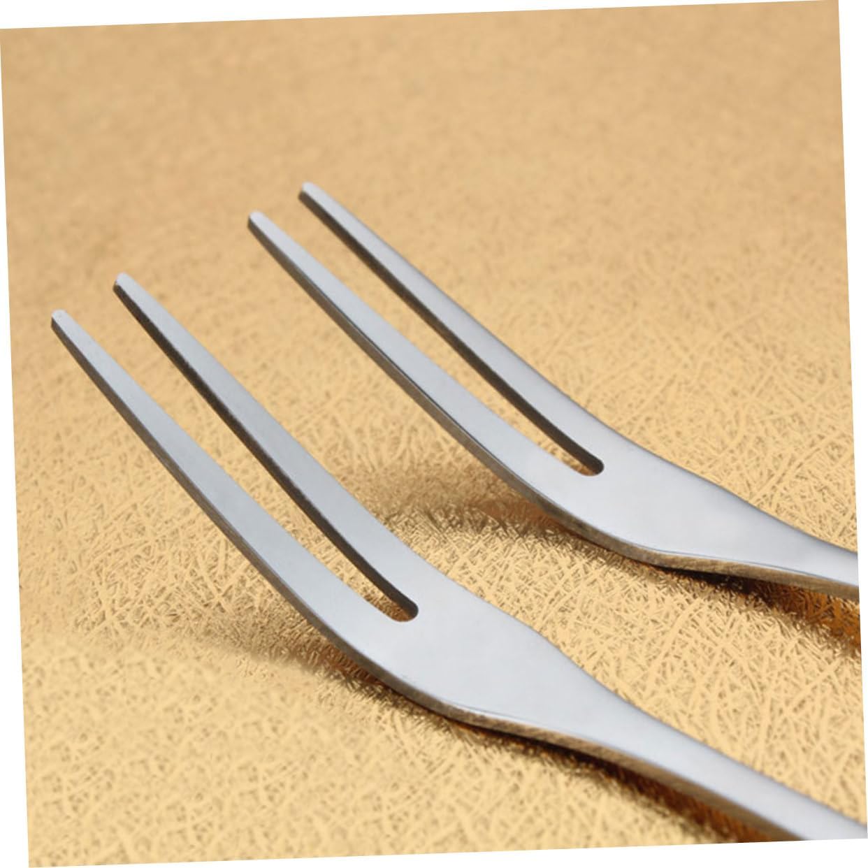 Ciieeo 2sets Mini Stainless Steel Fruit Forks Elegant Cocktail Forks for Appetizers Salad Desserts for Home Restaurant Bar 20pcs*2