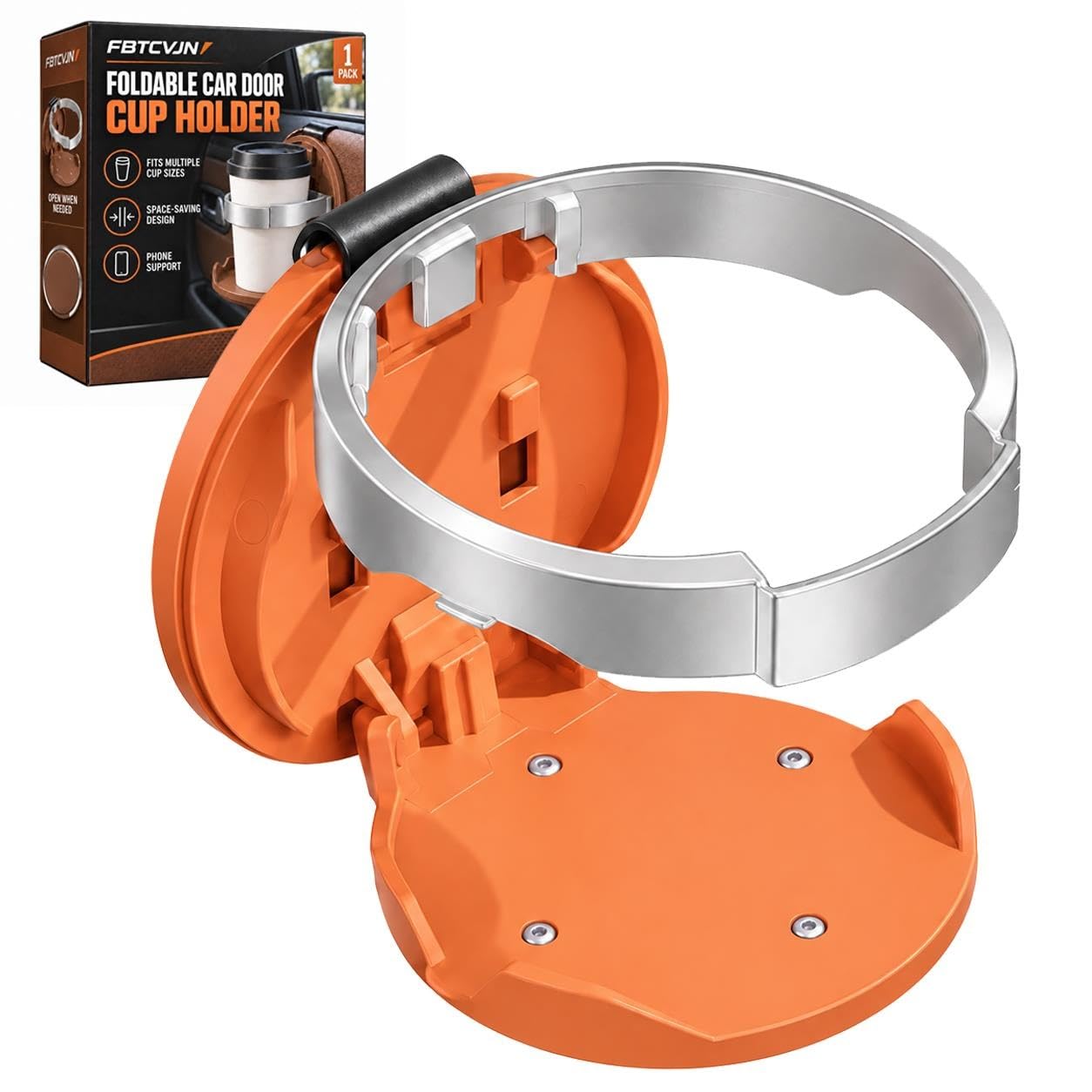 Universal Foldable Car Cup Holder with Hook Folding Automotive Door Storage