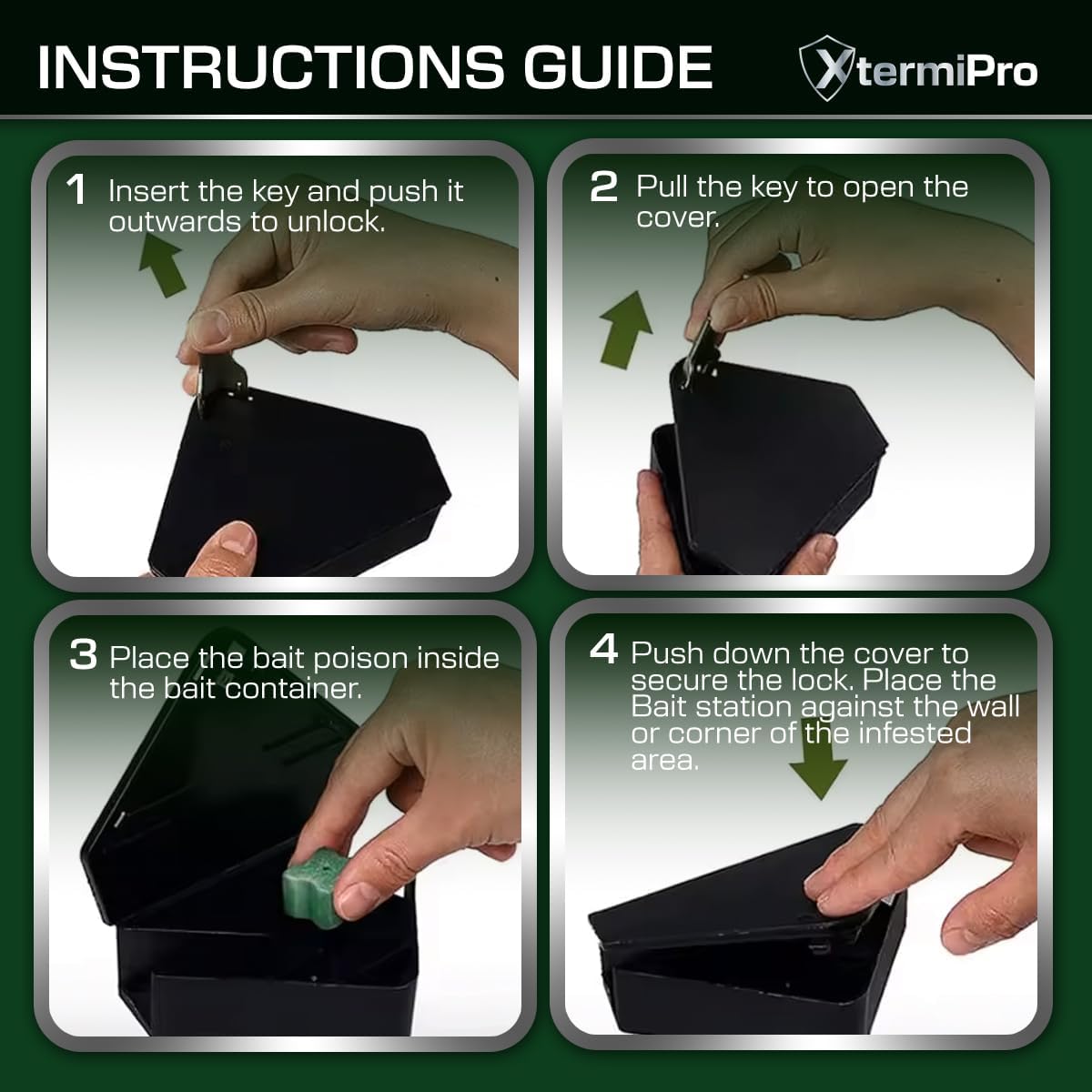Mouse Bait Station Outdoor With Keys 12 Pack | Tamper Resistant Mice Bait Boxes | Mice Stations for Indoors & Outdoor Use | Safe for Children and Pets Mouse Traps Outdoor | Small Rodent Bait Station |