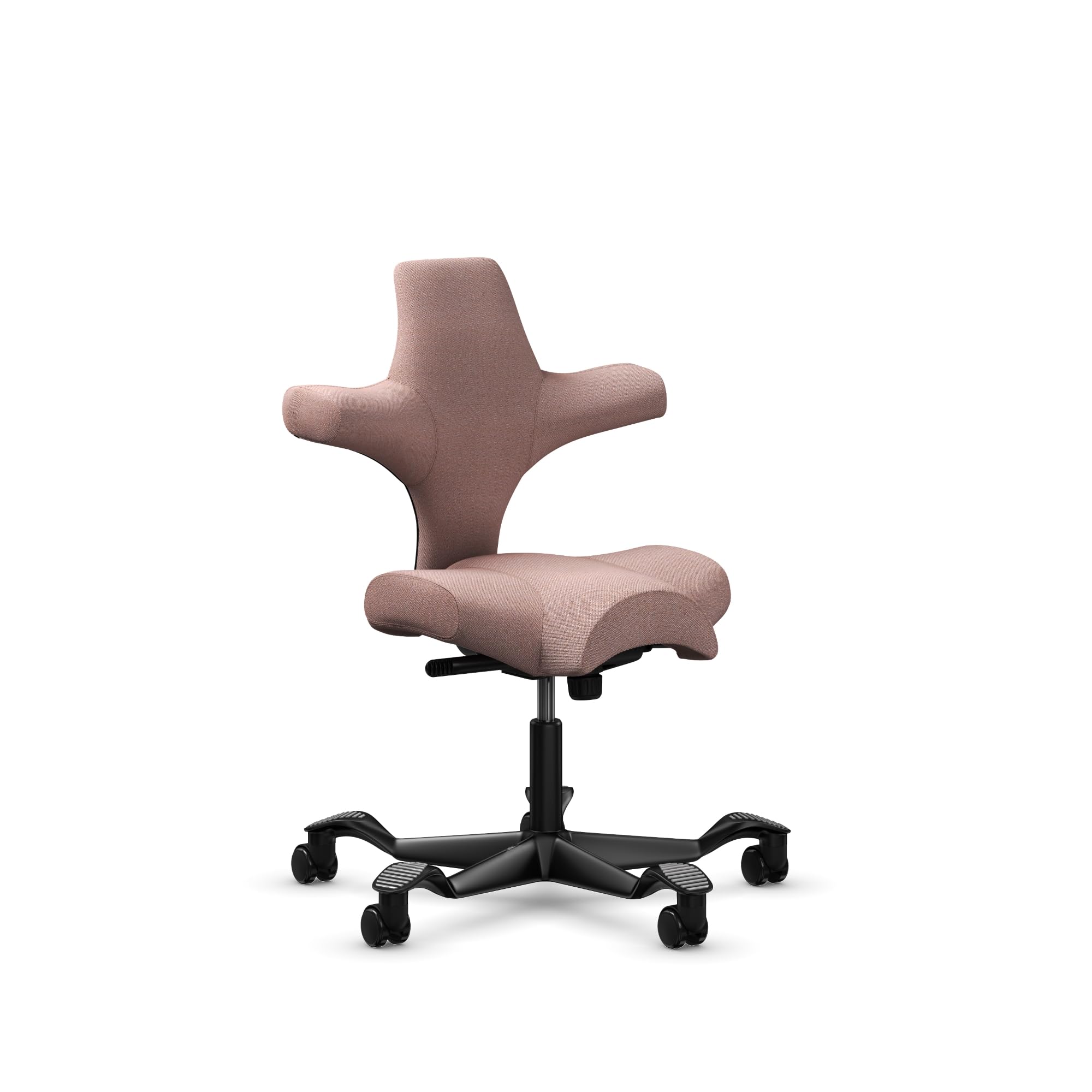 HAG Capisco Standard Chair-Black Frame-Upholstered Pink Blush