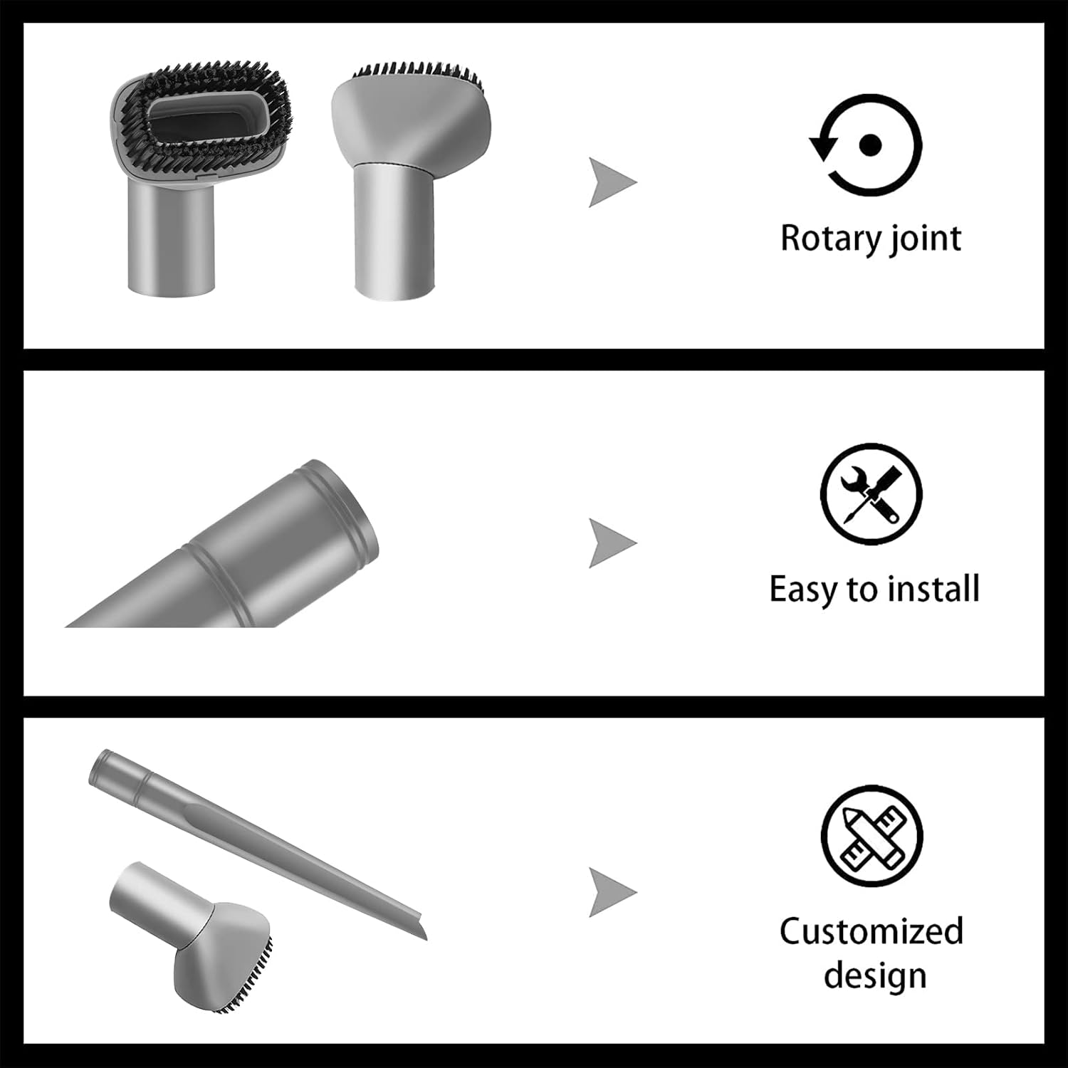 Dust Brush and Crevice Tool Compatible with Shark Navigator Lift-Away Vacuum Cleaner Models NV350, NV352, NV355, NV356E, Compare to Part No.112FFJ