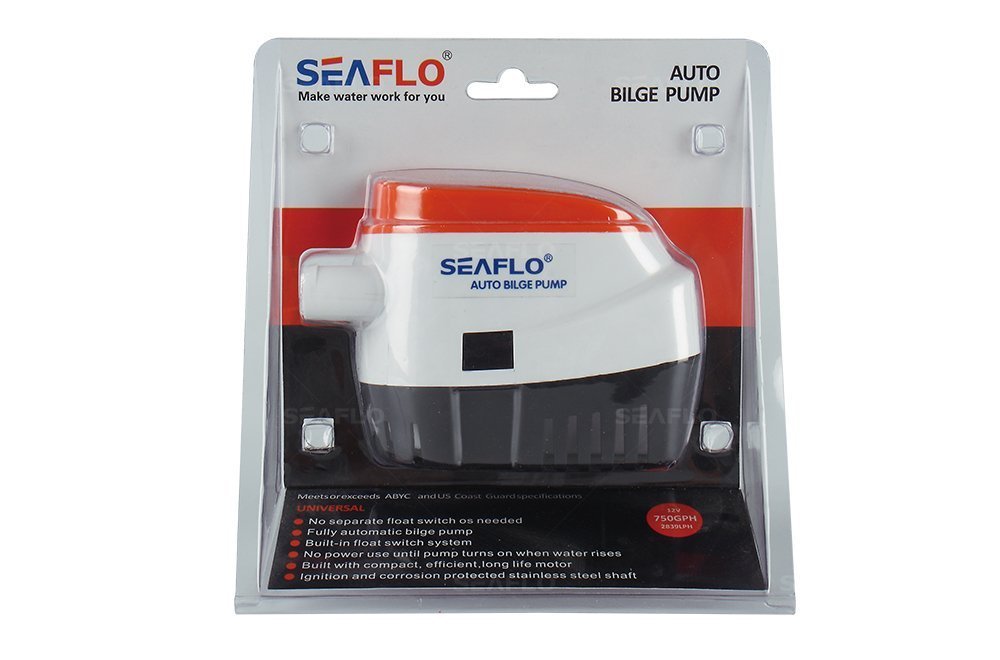 LIGHTEU, Bomba de Agua automática de la sentina de 12V 750GPH, 3A con Construido en Sistema del Interruptor del Flotador, ninguÌ n Interruptor de Flotador Separado Necesario