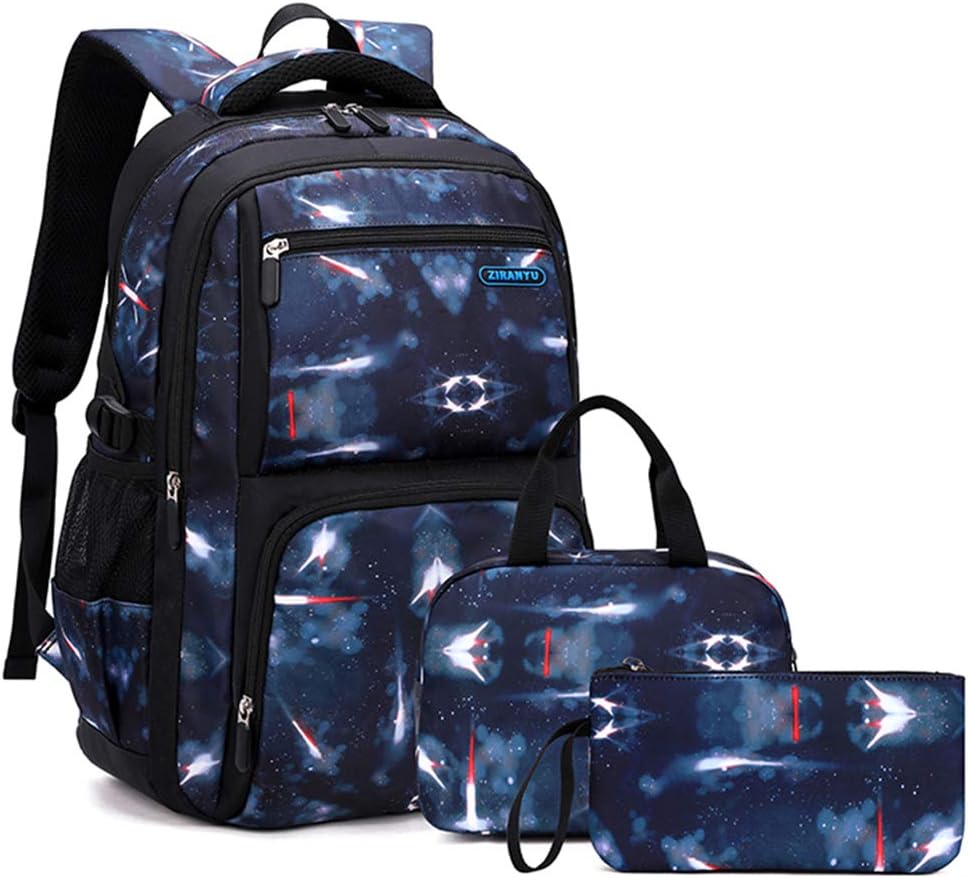 Galaxy-Print School-Bag Backpack for Boys Middle-School Elementary Bookbag
