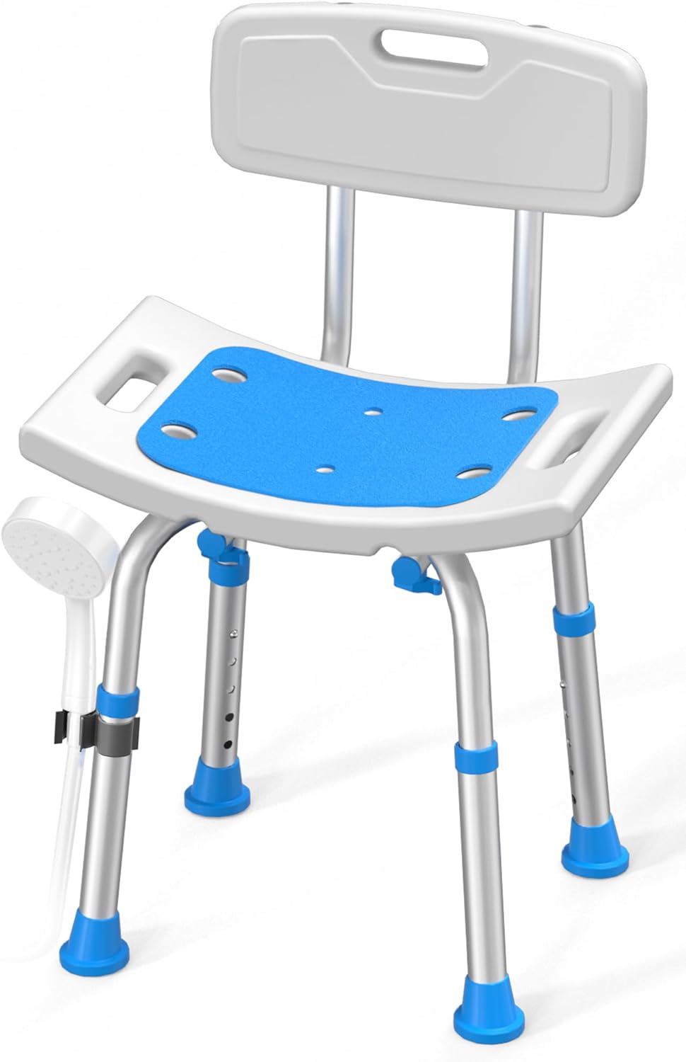 Shower Chair for Inside Shower with Removable Back, 400 lb Heavy Duty Bath Chair for Bathtub, Safety Bath Seat Bath Stool for Seniors and Disabled