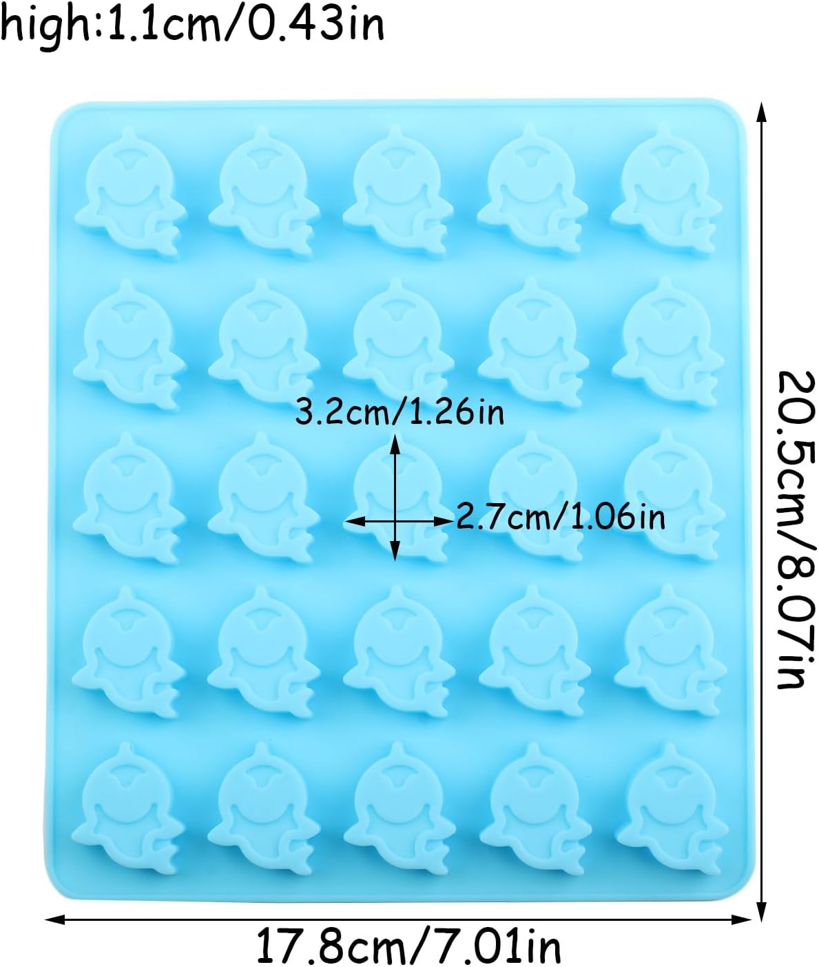 25 Cavity Ocean Shark Silicone Candy Molds