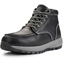 SUREWAY Mens Moc Toe Soft/Composite Toe Leather Safety Work Boots