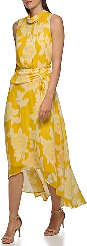 Miniatura 4 de Karl Lagerfeld Womens Black and White High-Low Long Dress