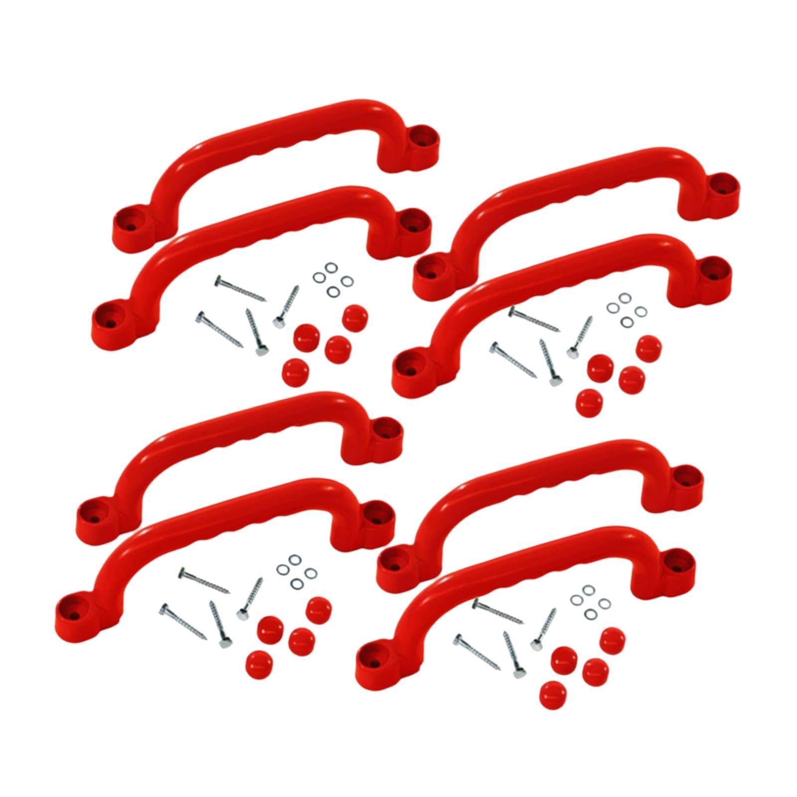 8 Pezzi Maniglie per Telaio Da Arrampicata Kit Impugnature Da Arrampicata per Bambini Accessori Parco Giochi Esterni Robusti Facili Da Installare Real, Rosso, Taglia unica bambino