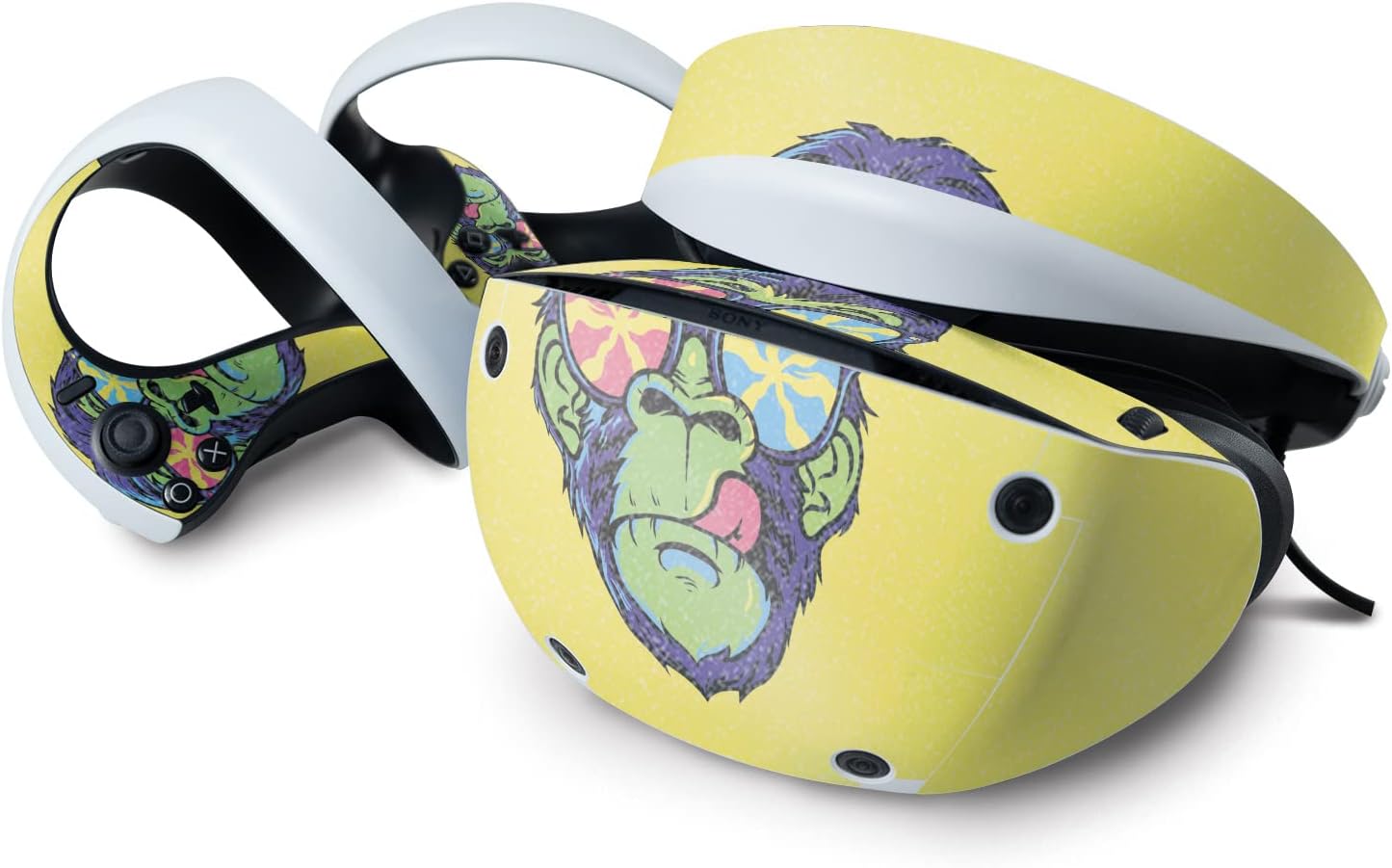 MightySkins Glossy Glitter Skin Compatible with Sony PlayStation VR2 - Hypno Chimp | Protective, Durable High-Gloss Glitter Finish | Easy to Apply & Change Styles | Made in the USA