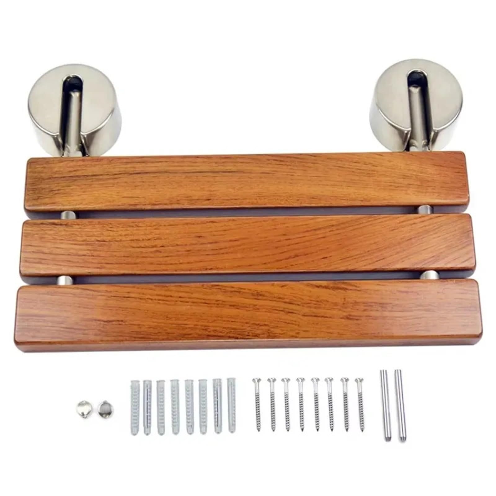Asiento Ducha Pared Montada Silla de Ducha Plegable montada en la Pared | Asientos fabricados en madera y acero inoxidable.