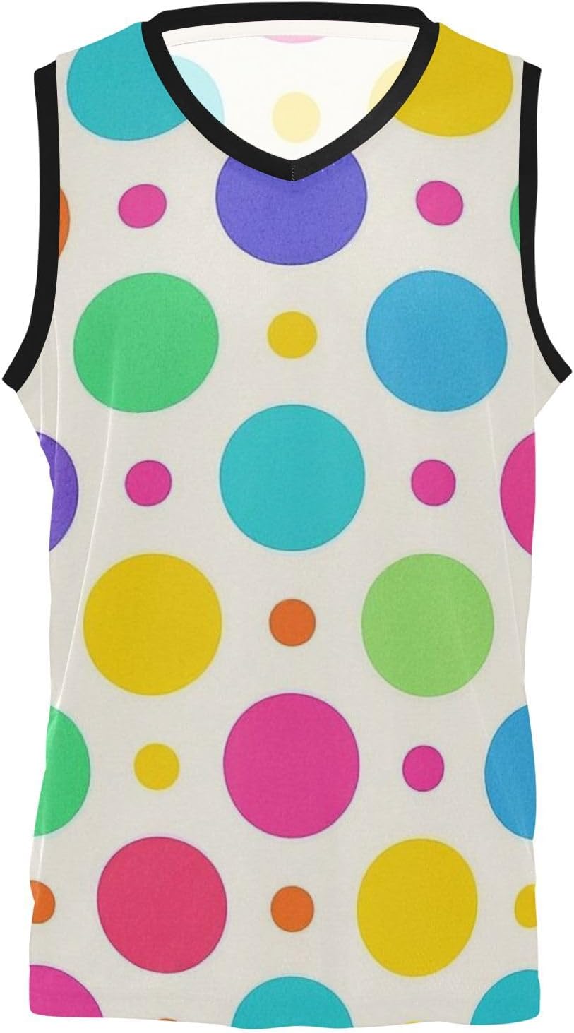 Trendy Polka Dot Peach Blue Colorful Basketball Sweatshirt Home and Away Baseball Jersey Women for Men Women Youth Team