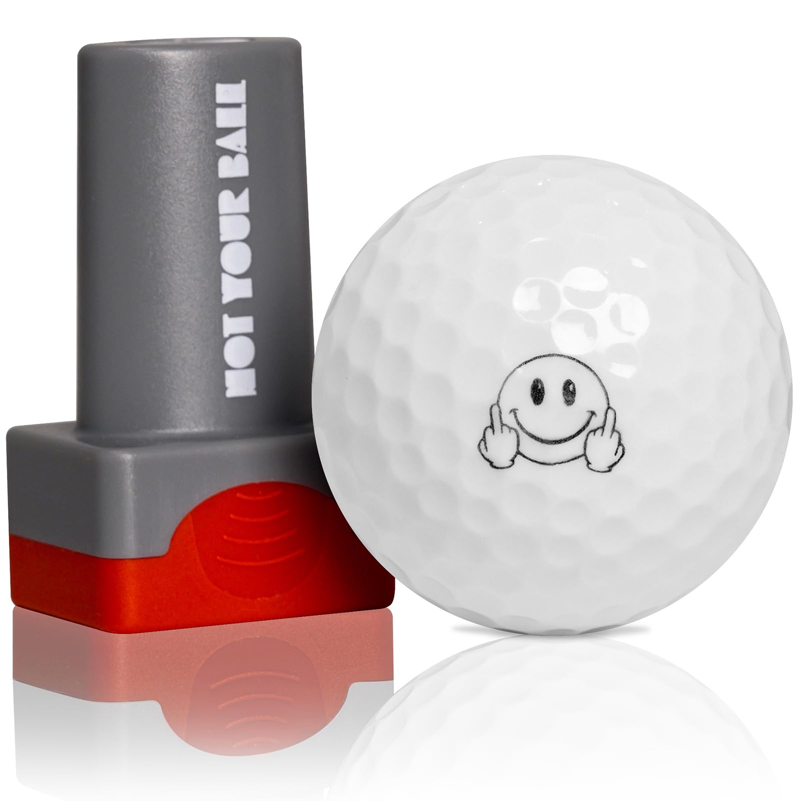 ZEETY Golf Ball Stamp, Golf Ball Stamper, Self-Inking Golf Ball Stamp Marker to Identify Golf Balls, Golf Gift Golf Accessories for Men and Women Golfers (Smile FU)