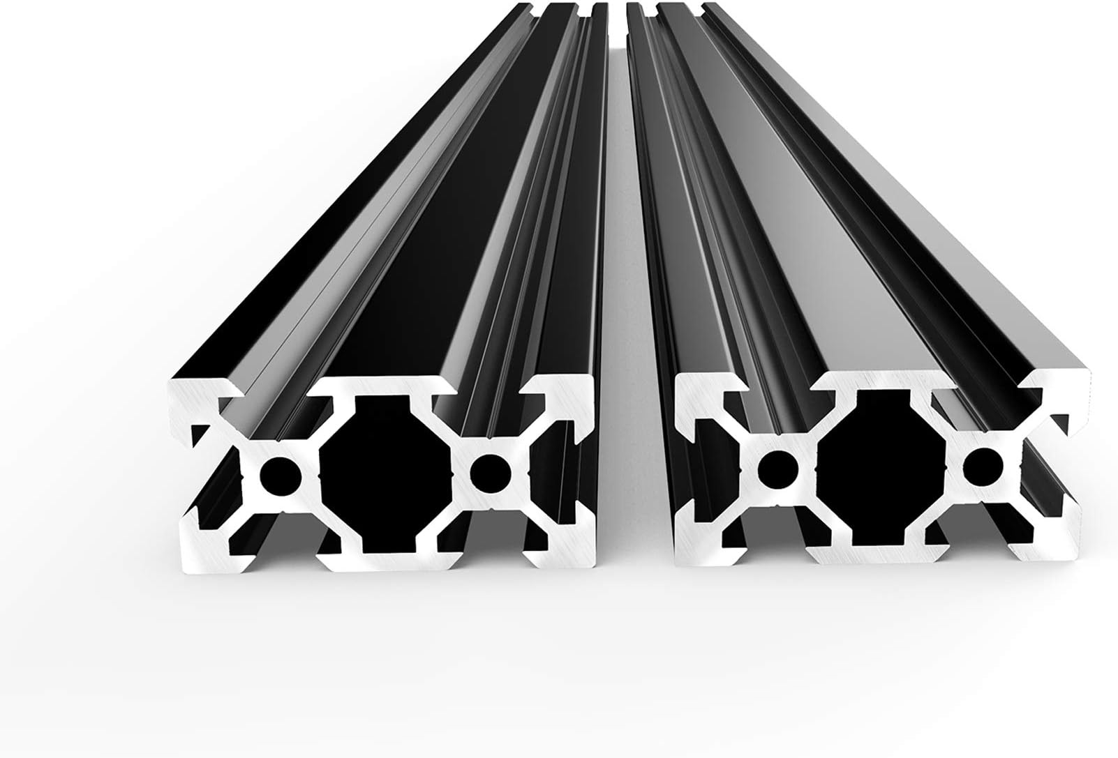 2PCS 2040 Aluminum Extrusion Profile European Standard Anodized Black V Type Linear Rail for 3D Printer, Length 300mm