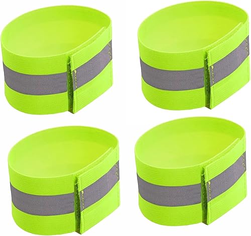 Halokny Paquete de 4 correas reflectoras de seguridad, bandas reflectantes para brazos, tobillos, piernas y muñecas, para correr, caminar por la