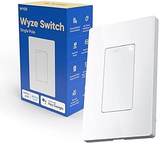 Wyze Switch, 2.4 GHz WiFi Smart Light Switch, Single-Pole, Needs Neutral Wire, Compatible with Alexa, Google Assistant, and IFTTT, No Hub Required, 1-Pack, White