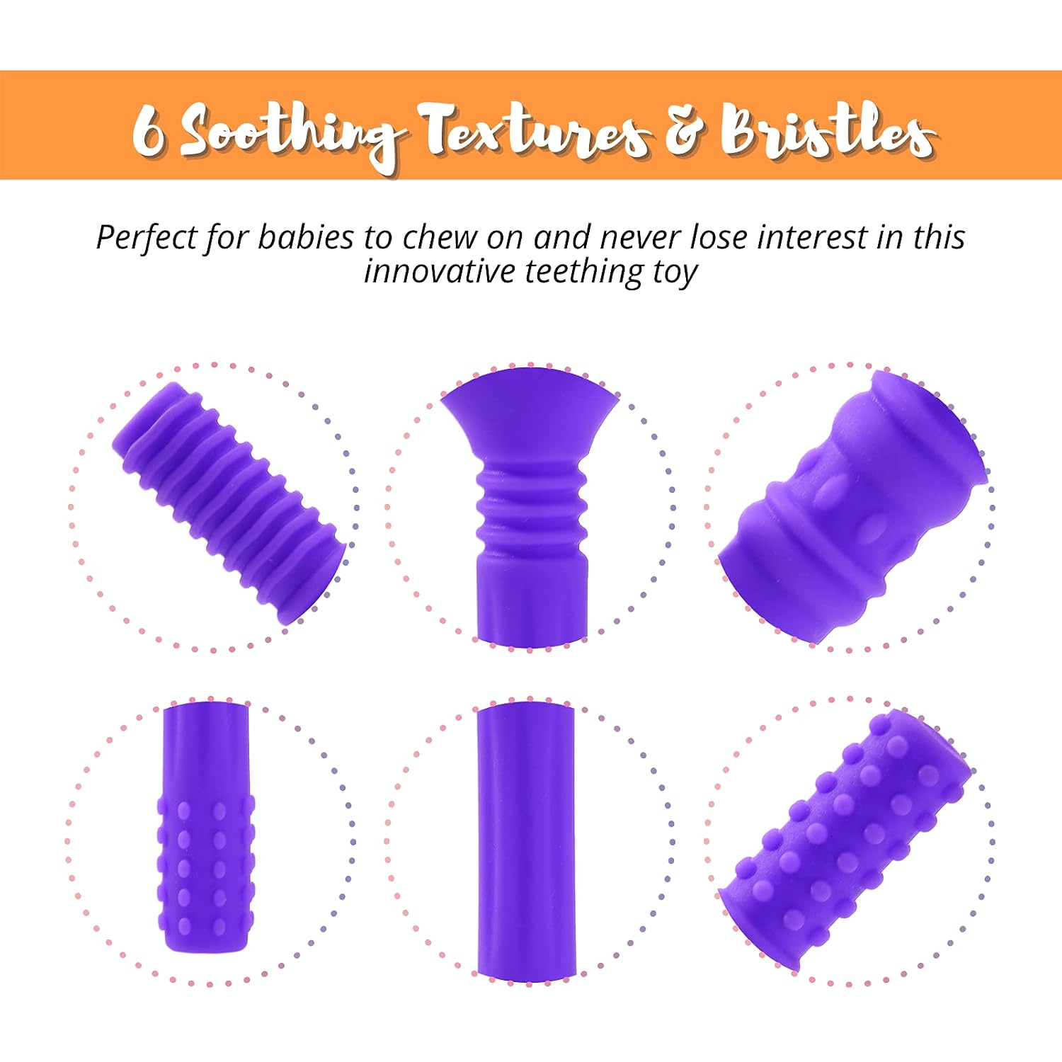3 Pack Sensory Chew Hollow Teething Tubes, Y Style Teether Toys for Babies 3+ Months, Baby Kids Boys and Girls, Silicone Teether Tubes for Autistic Chewers, ADHD, Baby Nursing or Special Needs