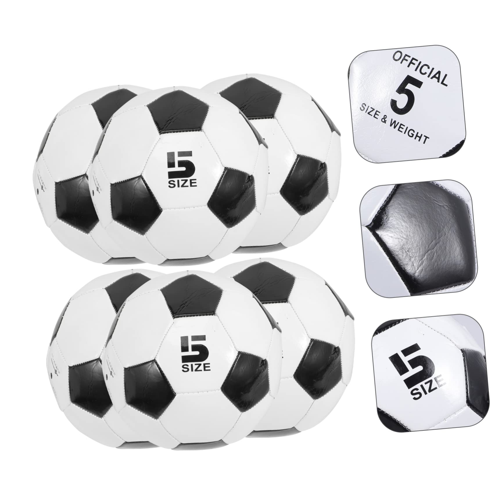 BESPORTBLE 6 Piezas Balón De Fútbol De PVC Talla Balón De Fútbol para Entrenamiento y Práctica Infantil Aire