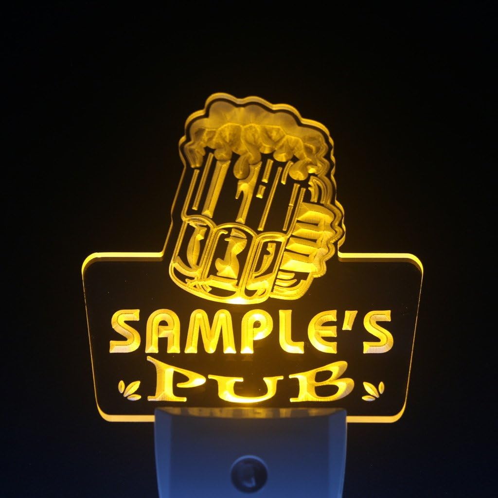 ADVPRO wspg-tm Name Personalized Custom Neighborhood Pub Bar Beer Day/Night Sensor LED Sign