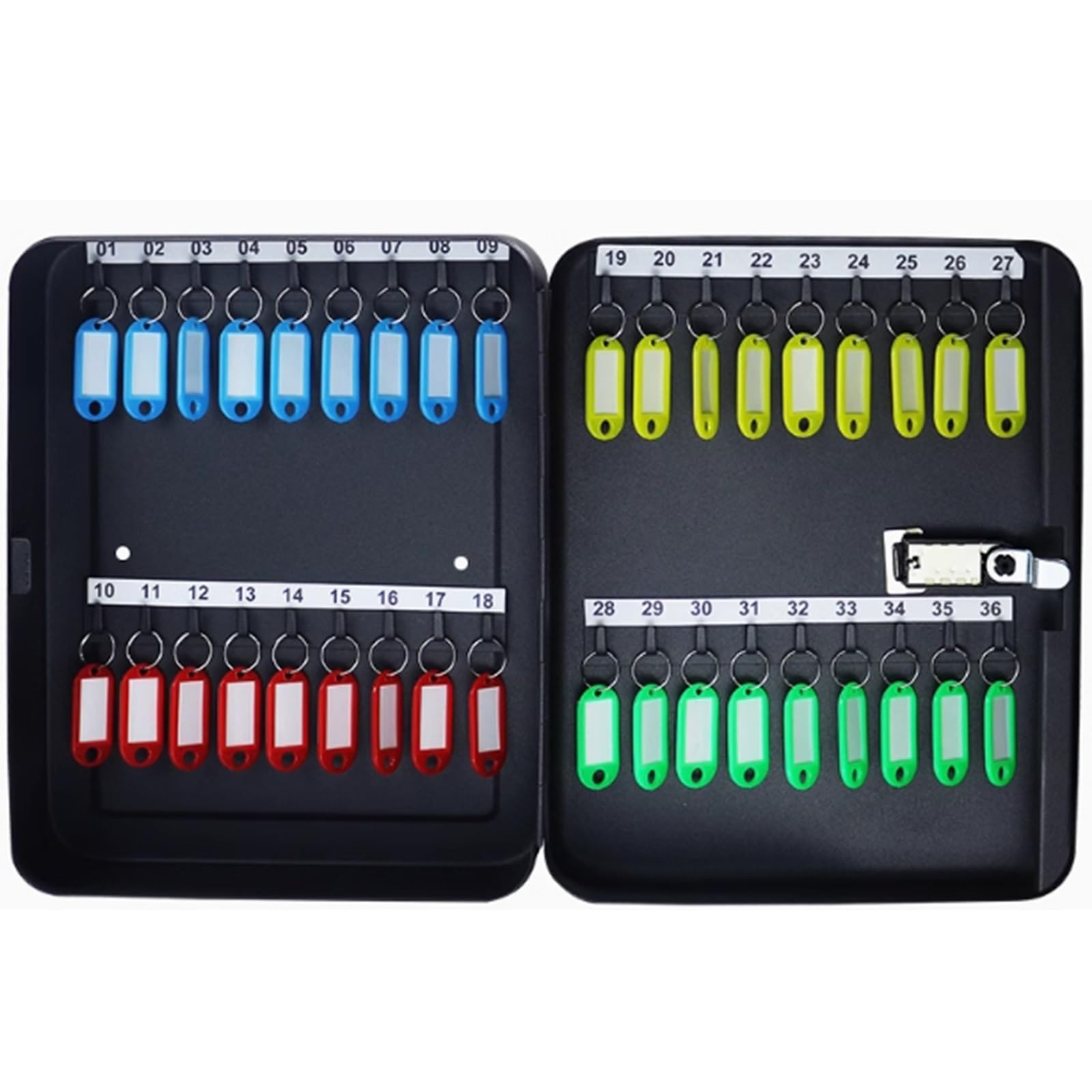 Organizer per chiavi in acciaio con serratura a combinazione, ideale per hotel, uffici, aziende e concessionari di auto, soluzione di archiviazione sicura, colore nero