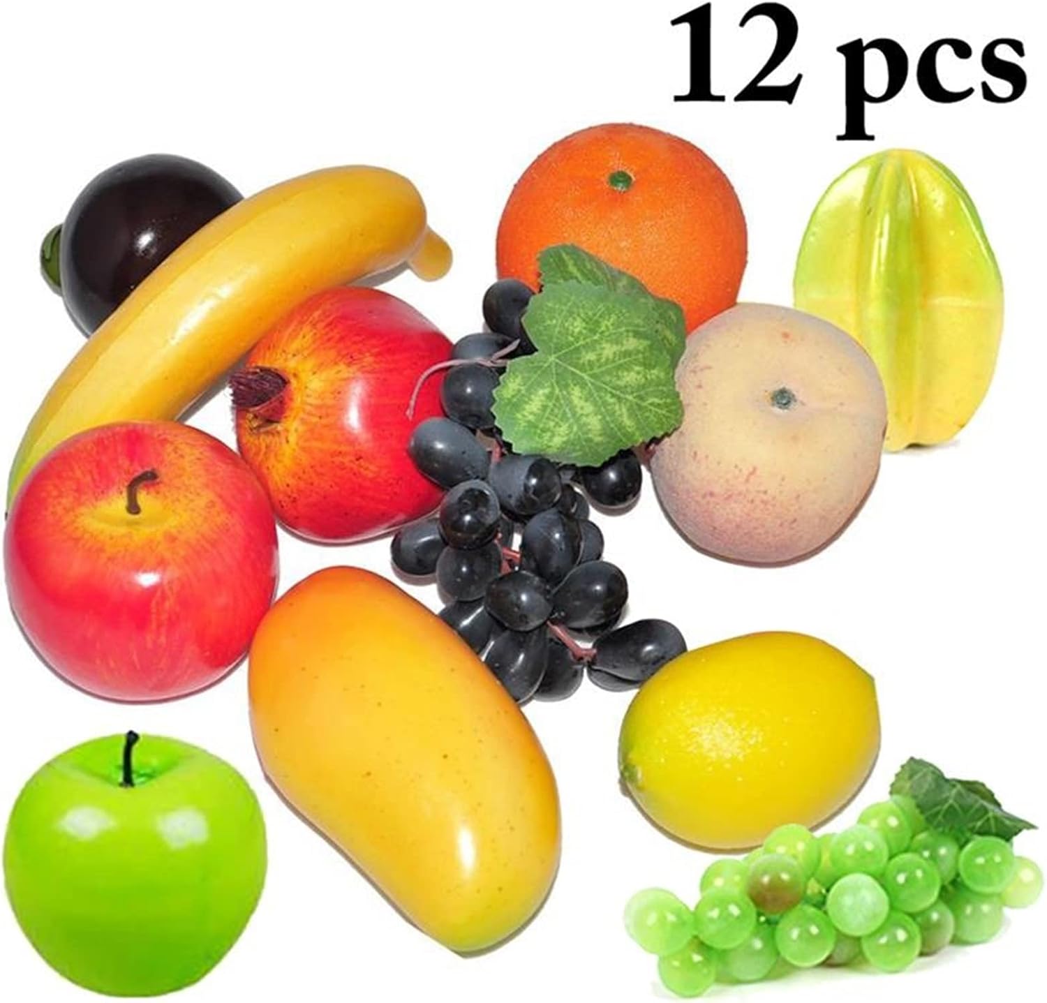 CAREG 12Piece Lot Festive Supplies Artificial Decor Fruits Bubble Mini Simulation Fruit Apple Orange Lemon Set Model Crafts (Color : Multicolor)