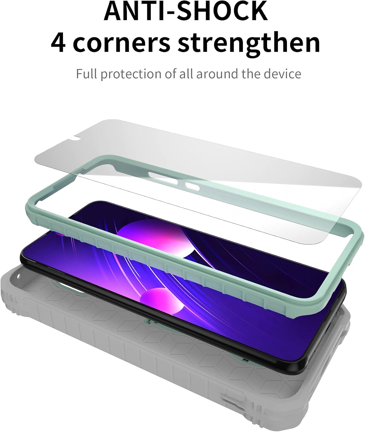 DUOPAL for Motorola Moto G Play 2021 Case, Military Grade Protection Shockproof Case with Tempered Glass HD Screen Protector and Kickstand Compatible with Moto G Play 2021 Phone 6.5 Inch (Green)