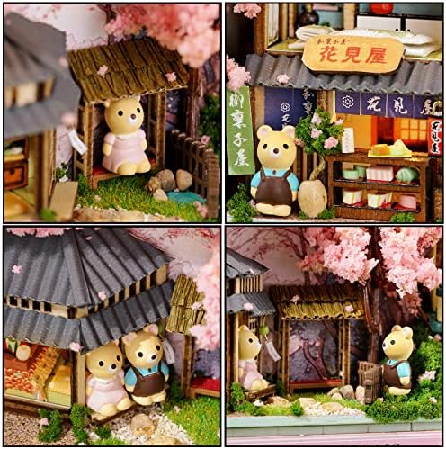Cuteroom Box Theatre Miniature Kit,Diy Miniature Dolls House Kit with Furniture for Teens Adult Gift (Cherry Blossoms)