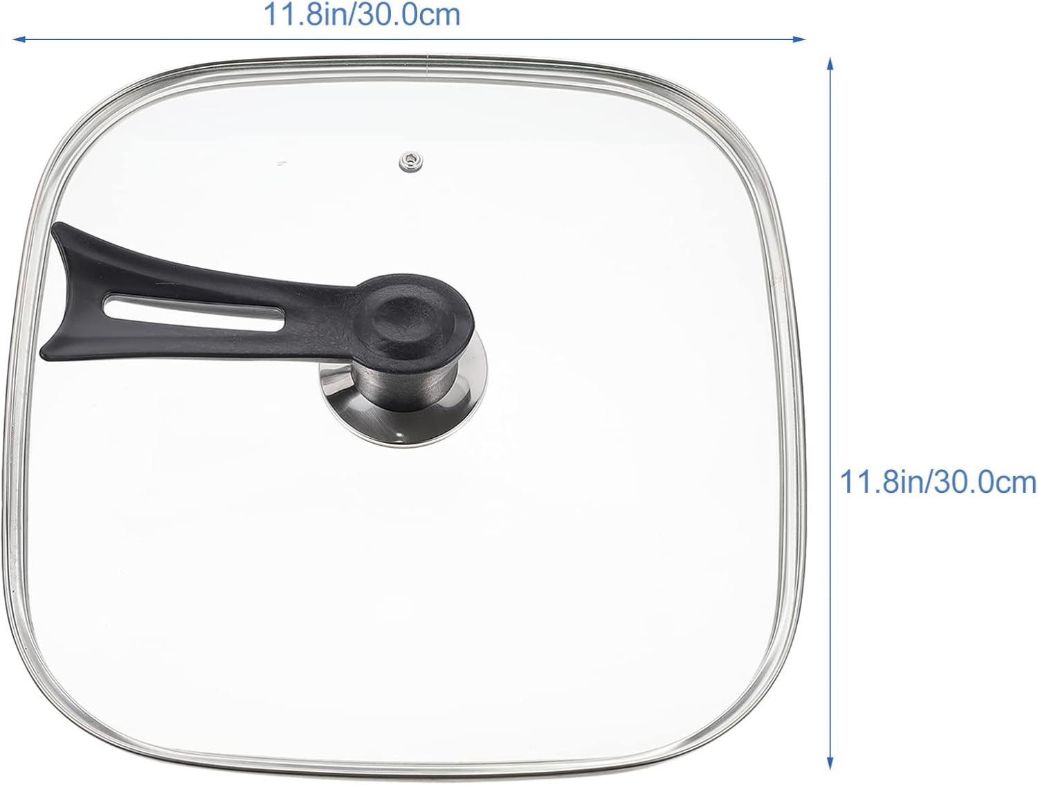 UPKOCH Clear Pot Lid Glass Square Lid with Knob Handle Griddle Dome Clear Pot Cover Saucepan Protector Kitchen Cookware for Pot Stove Skillet 30CM Cooking Pot Lid