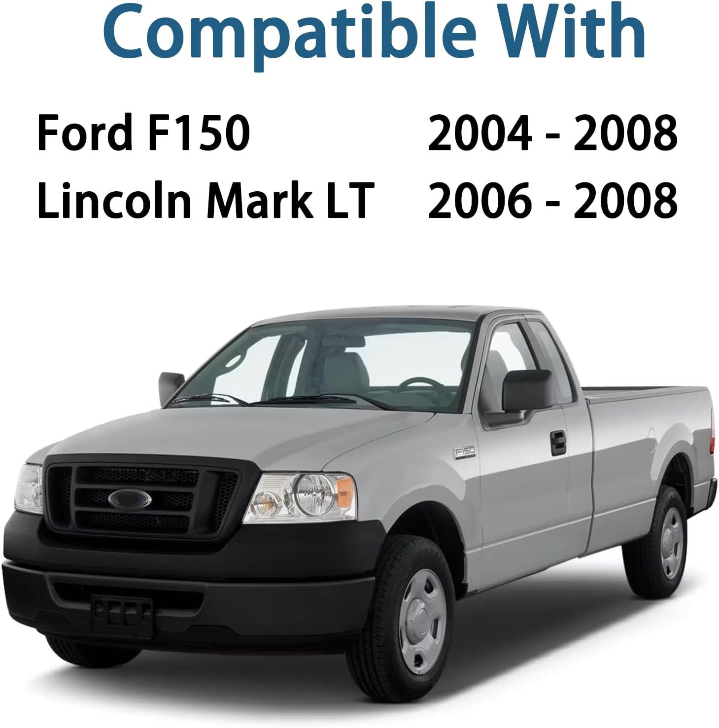 4PCS Dashboard Air Conditioning AC Heater Vent Heat Vent Duct Louvre Chrome Silver Compatible with Ford F150 F-150 2004 2005 2006 2007 2008 Lincoln Mark LT 06 07 08, Replaces 8L3Z-19893-BA 8L3Z19893BA