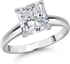 Gem Stone King 1-5 Ct IGI Certified Lab Grown Diamond 14K White Gold Solitaire Engagement Ring For Women | E-F Color | VS1-VS2 Clarity | Wedding Anniversary Gold Ring