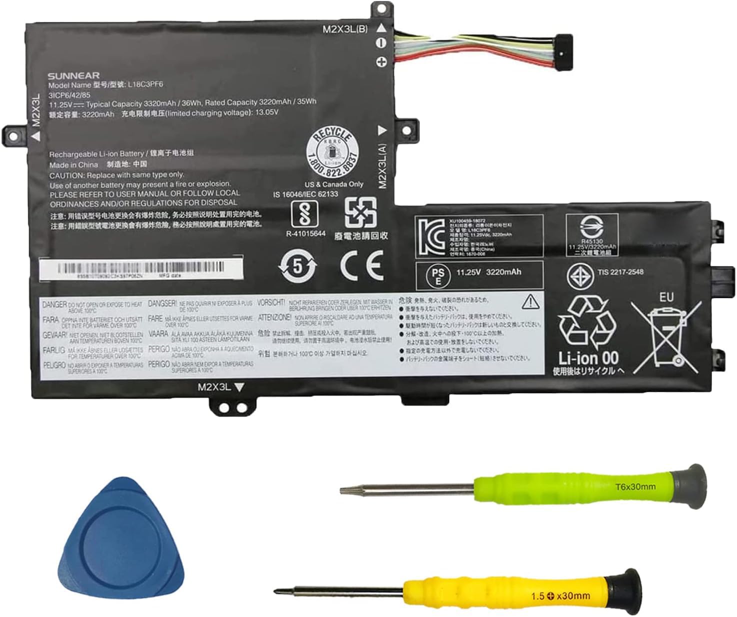 L18C3PF6 L18C3PF7 L18M3PF7 Laptop Battery Replacement for Lenovo ideapad s340-15iwl S340-14IML 14API 14IIL 14IWL, C340-15IWL 15IIL 15API 15IIL, Flex-15IWL 15IML 15IIL Series, L18L3PF3 L18L3PF2