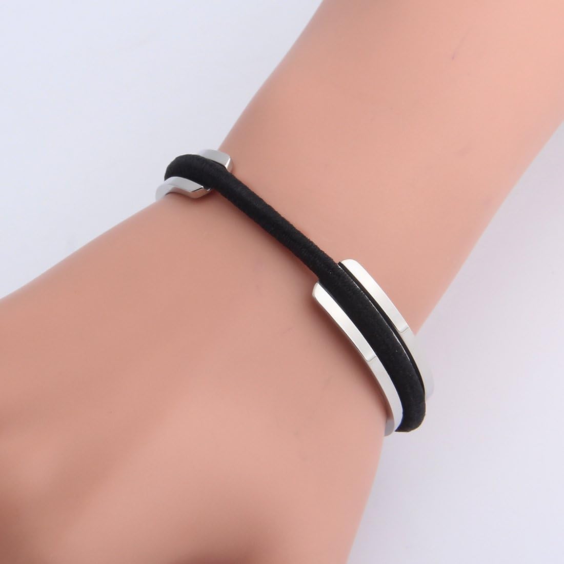 Zuo Bao Hair Tie Bracelet High Poshing Stainless Steel Bangles Bracelet for Women (Silver) - Image 7