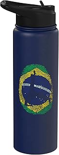 Brazil Flag Fingerprint Capoeira Stainless Steel Insulated Water Bottle