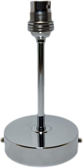 Chrome Ceiling Rose Light Pendant Fitting Flat Ceiling Pendant Light Fitting Modern B22 Fixed Tube Lamp Holder (Chrome)